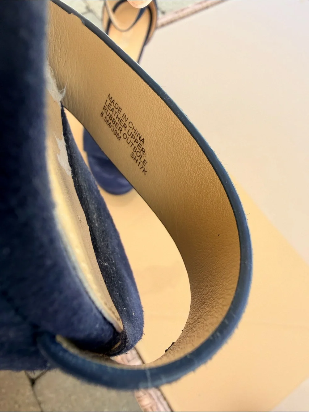 Michael Kors Navy Suede Ankle-Strap Stiletto Sandal